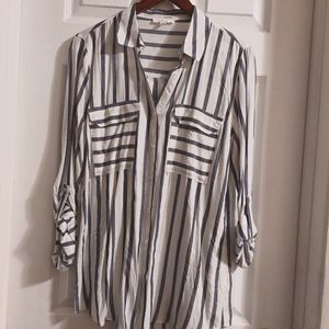 Stripped Button-Down Shirt